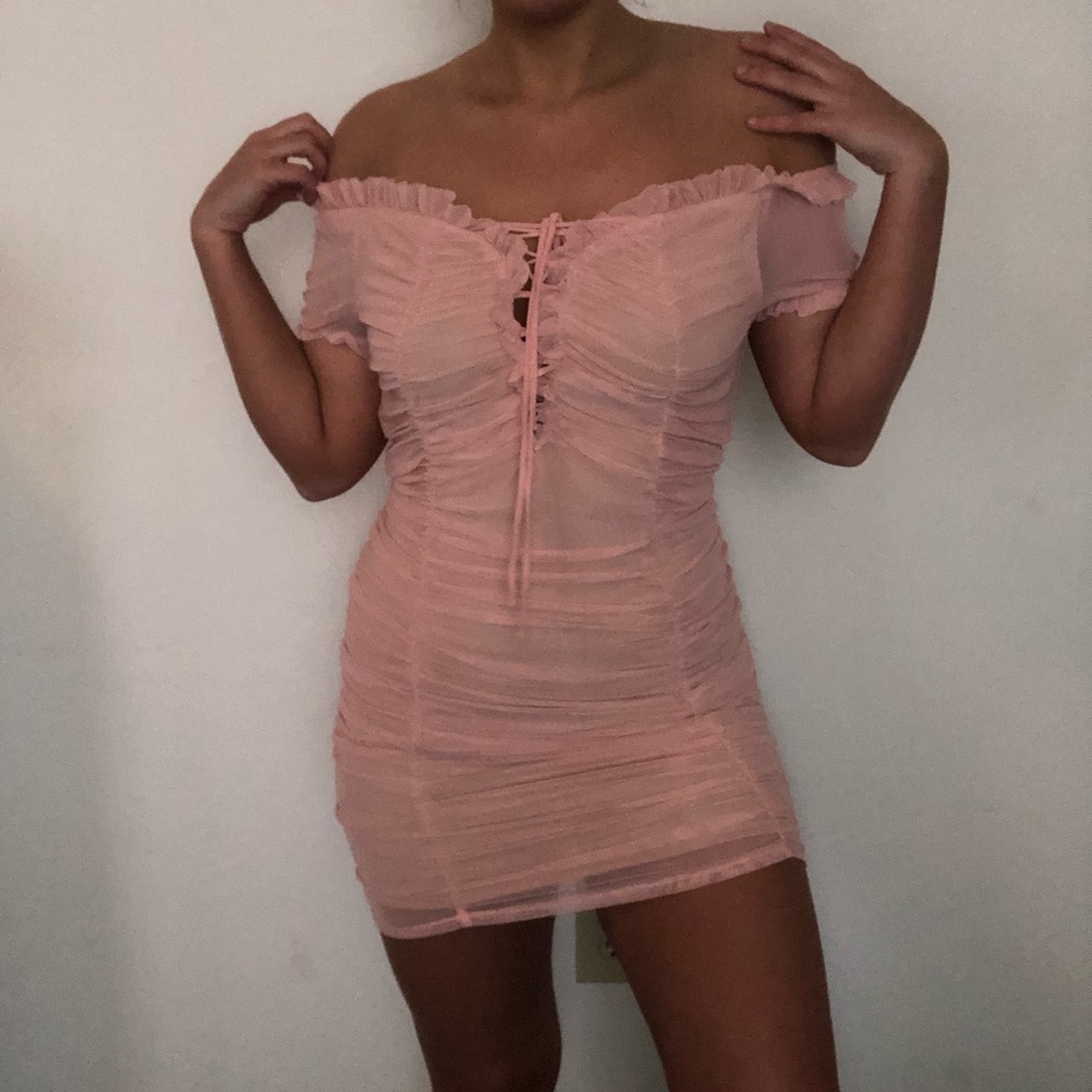 Pink mini dress
